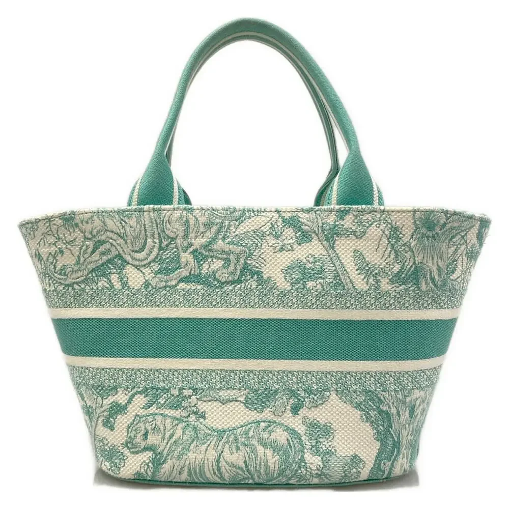 Christian Dior Pannier Chapeau Tote Bag Light Green White
